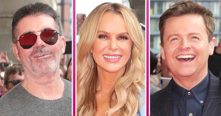 Simon Cowell Amanda Holden and Declan Donnelly smiling