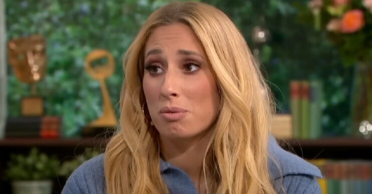 Stacey Solomon speaking on This Morning