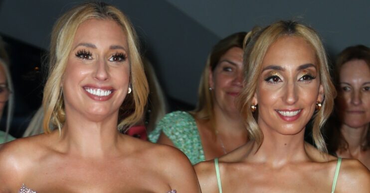 Stacey Solomon and her sister Jemma on red carpet