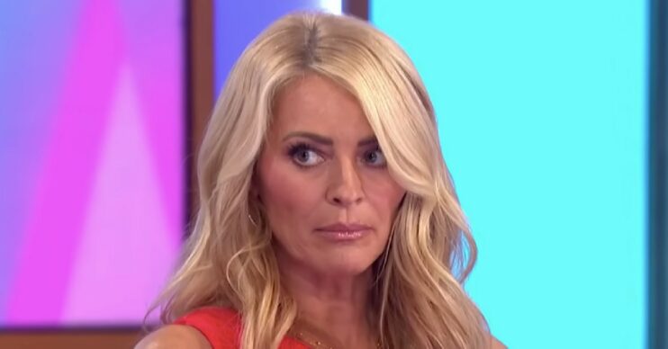 Tess Daley on Loose Women looking serious