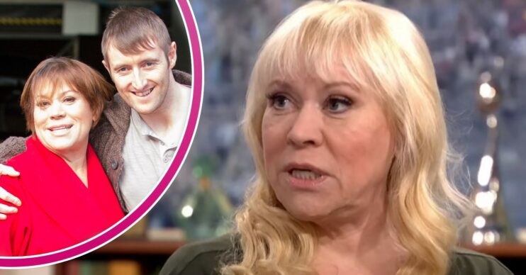 Tina Malone looks serious on This Morning and smiling with husband Paul Chase