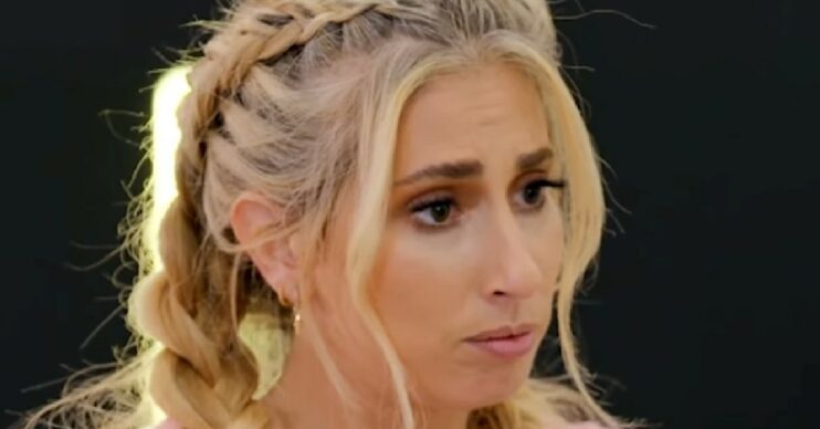 Stacey Solomon looking concerned