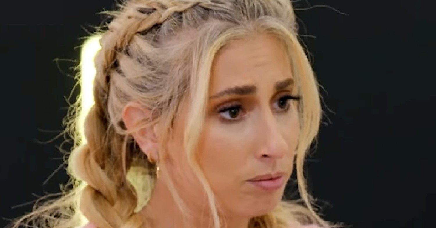 Stacey Solomon looking concerned