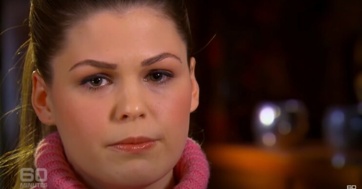 Belle Gibson being interviewed on Australian TV