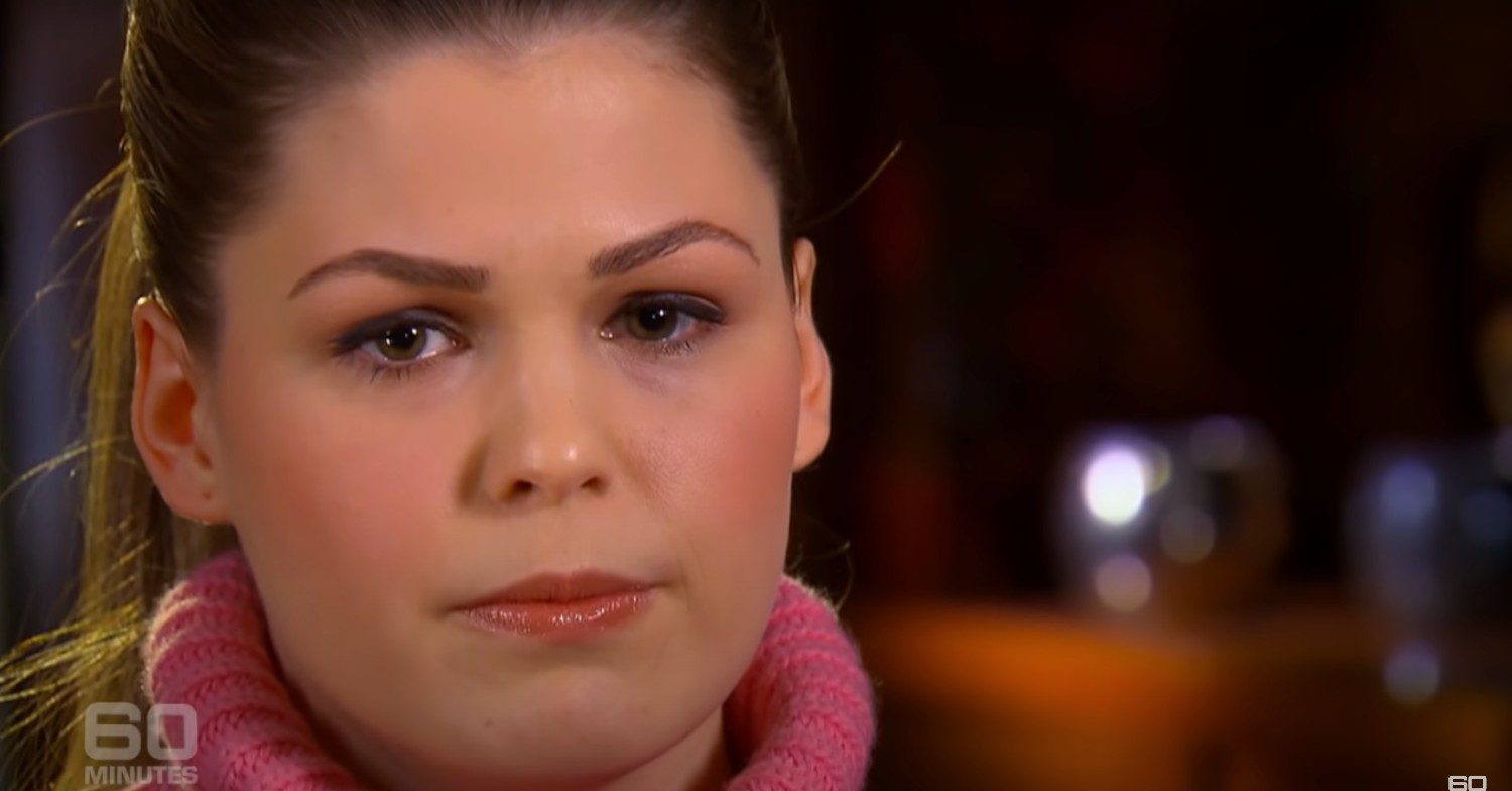 Belle Gibson being interviewed on Australian TV