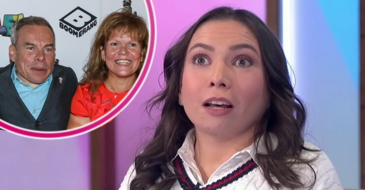 Warwick Davis and wife with daughter on Loose Women