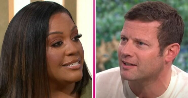 Alison Hammond and Dermot O'Leary looking at each other
