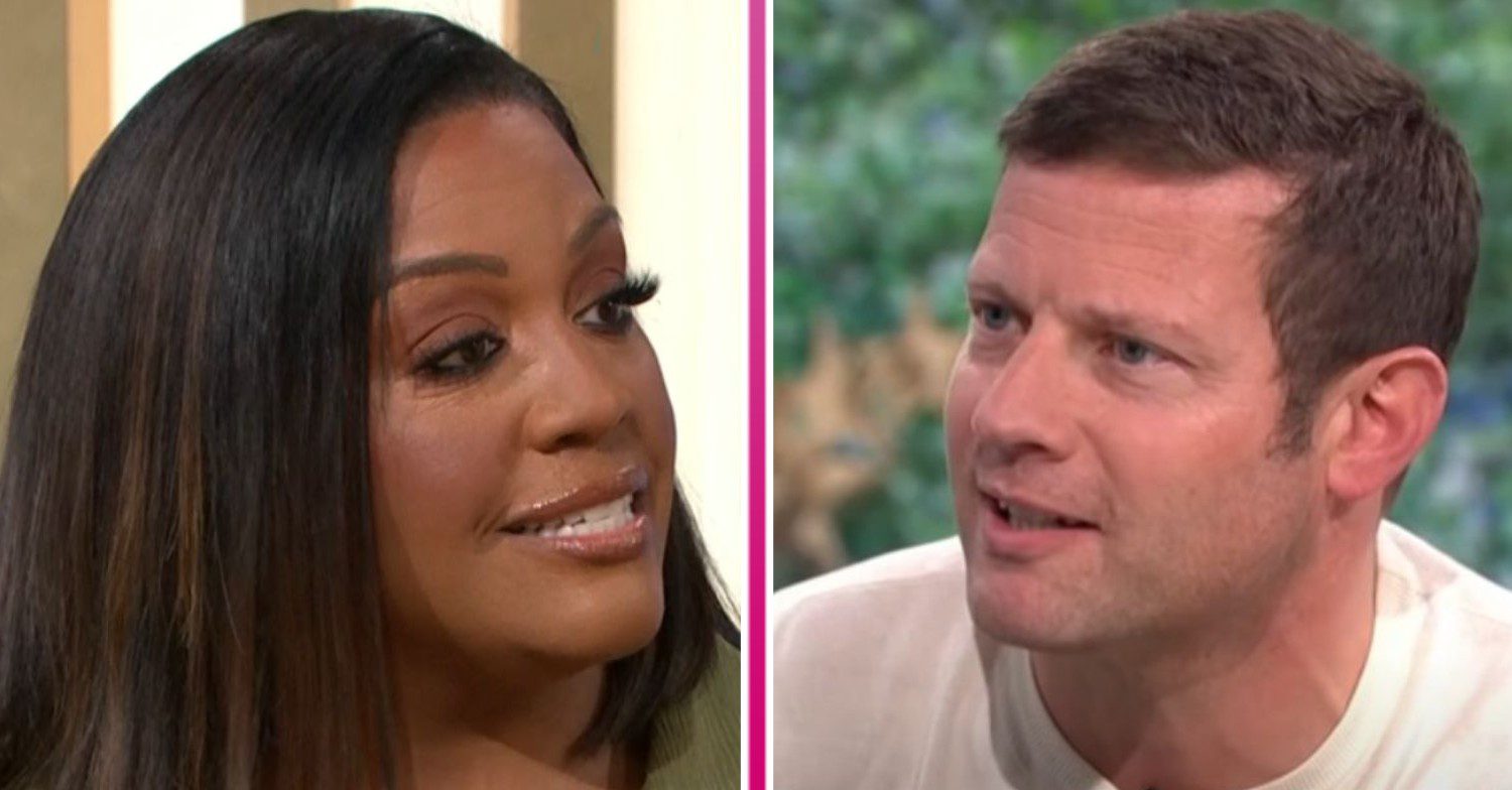 Alison Hammond and Dermot O'Leary looking at each other