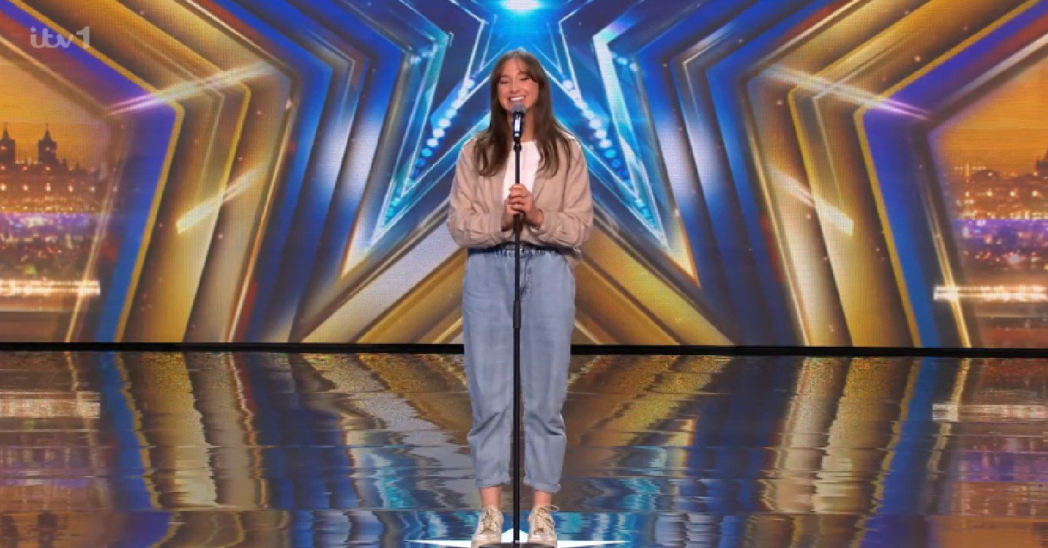 BGT act singing on stage