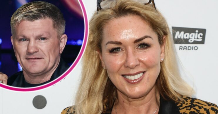 Claire Sweeney and Ricky Hatton smiling
