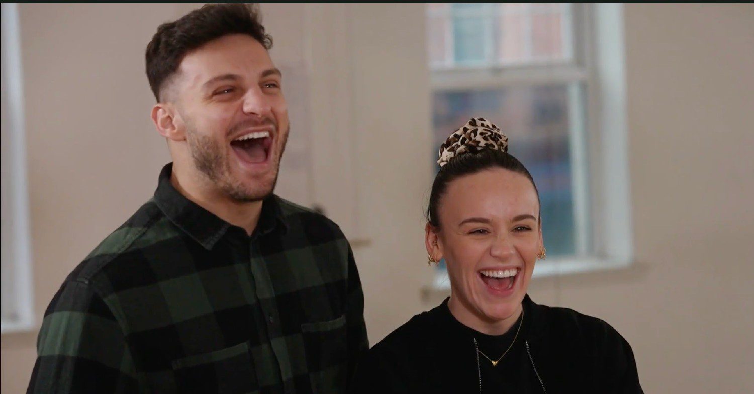 Vito Coppola and Ellie Leach laughing