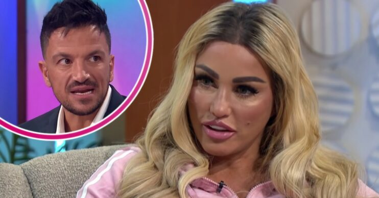 Peter Andre looking serious with Katie Price