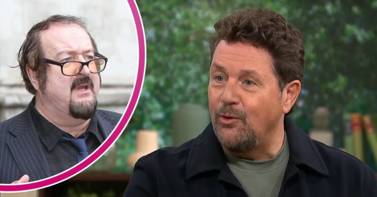 Steve Wright speaking outside / Michael Balls talking on This Morning