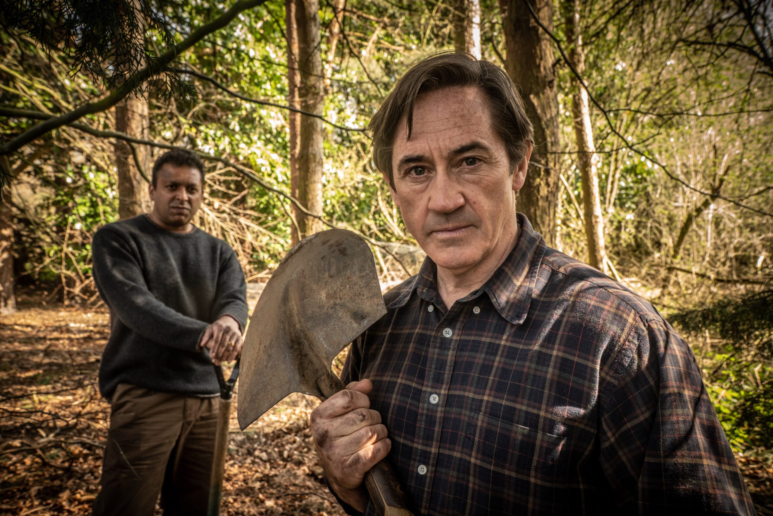 PAL ARON as Randall Salt and ROBERT CAVANAH as Guy Burrows in Midsomer Murders' The Blacktrees Prophesy 