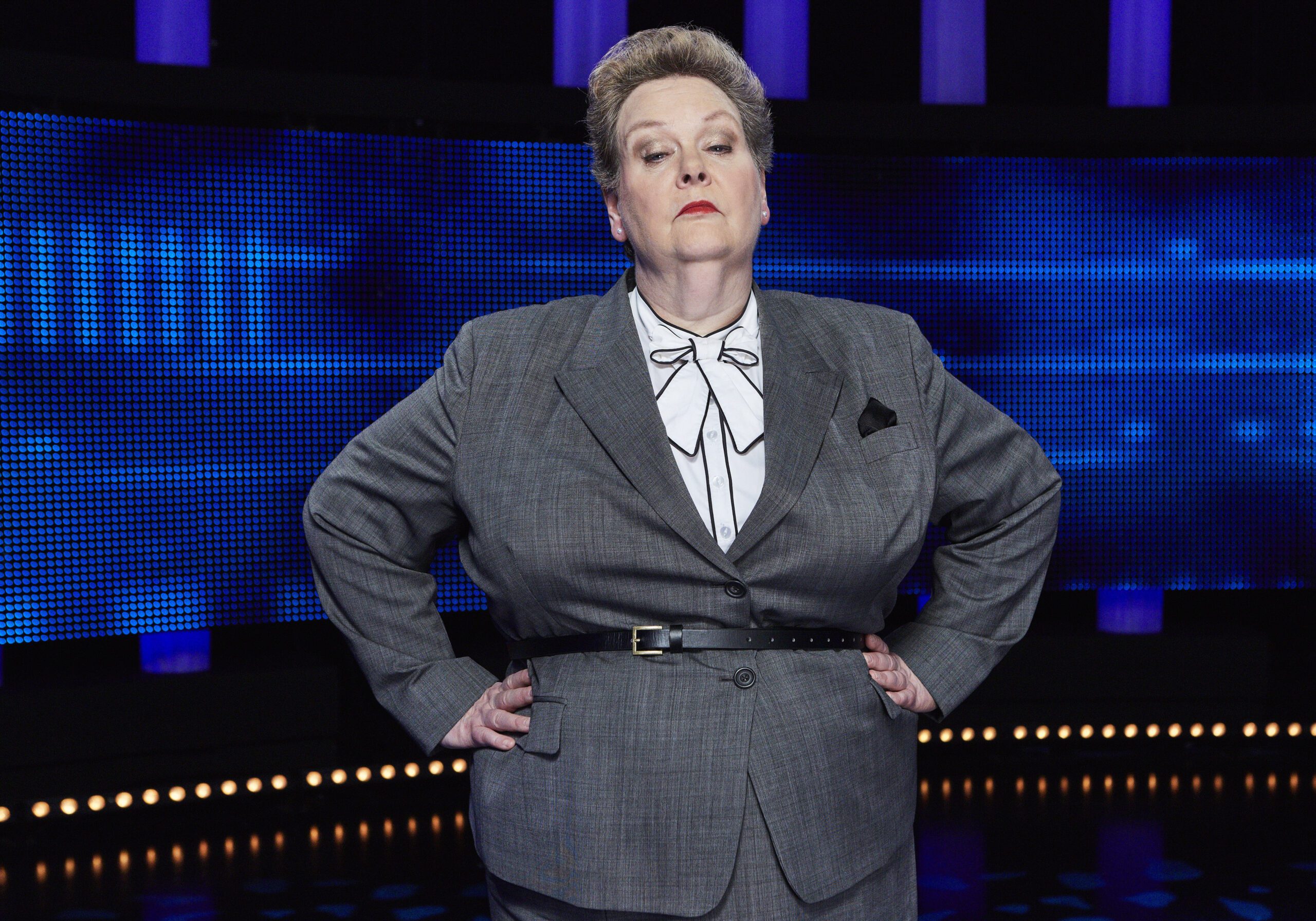Anne Hegerty with her hands on her hips on The Chase