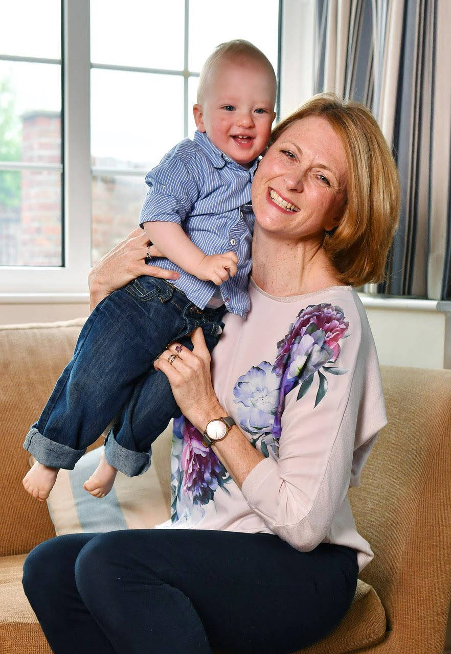 Rachel Burden holding baby Henry