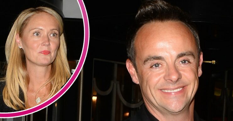 Ant McPartlin and Anne-Marie smiling on a night out