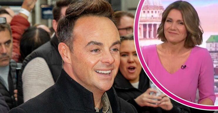 Ant McPartlin smiles, as does Susanna Reid on GMB today