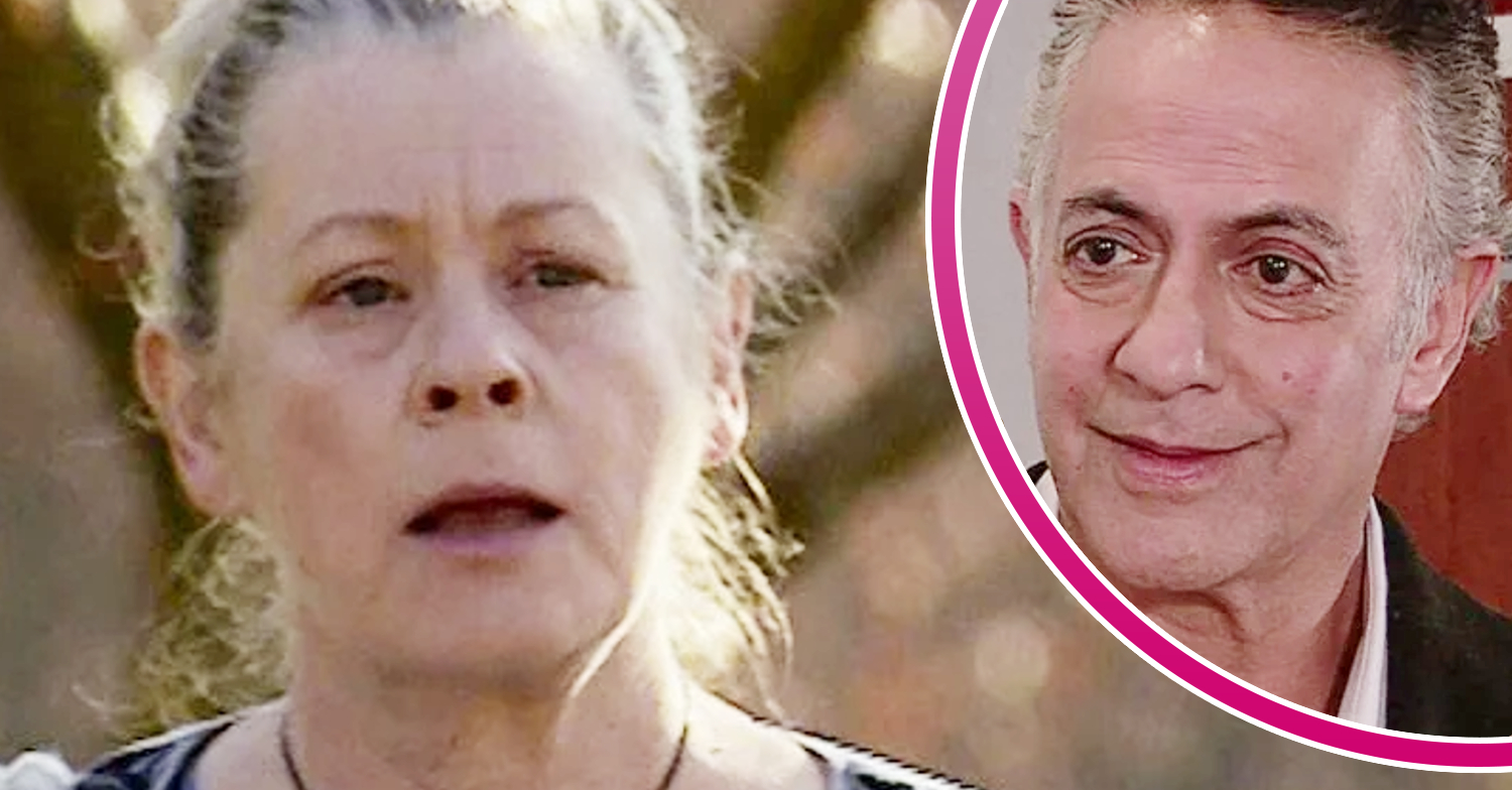 Coronation Street's Bernie, and in a bubble is Dev