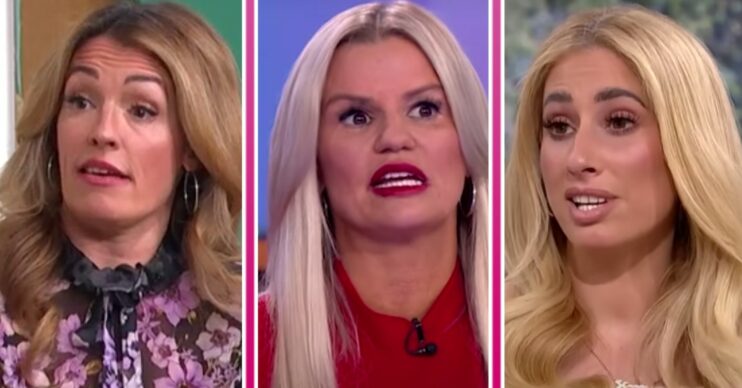 Cat Deeley looks surprised, Kerry Katona looks upwards, Stacey Solomon speaks