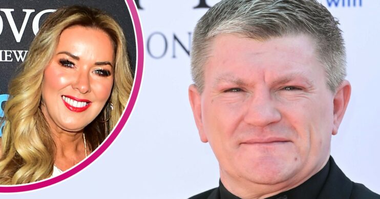 Ricky Hatton at the Baftas and Claire Sweeney smiling