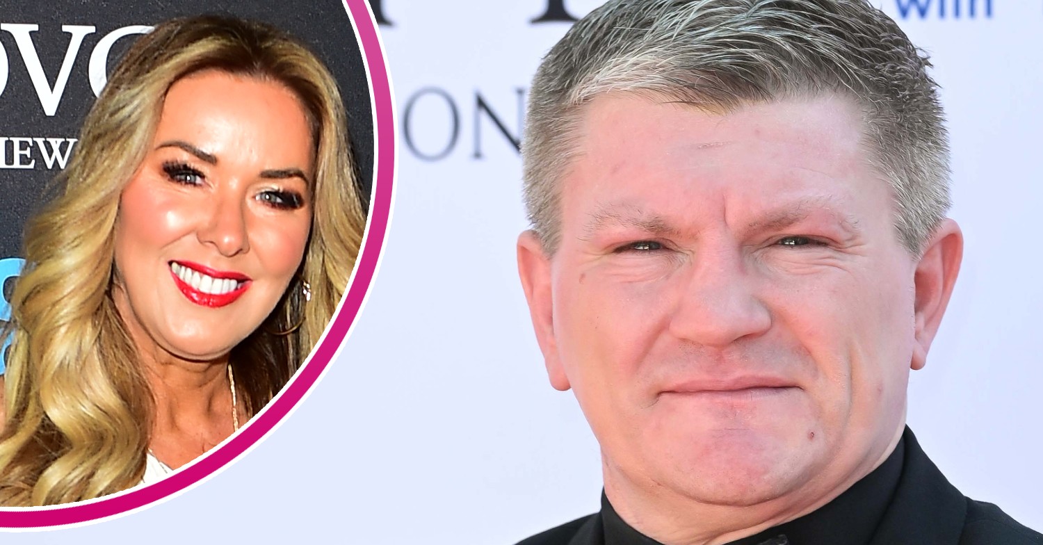 Ricky Hatton at the Baftas and Claire Sweeney smiling