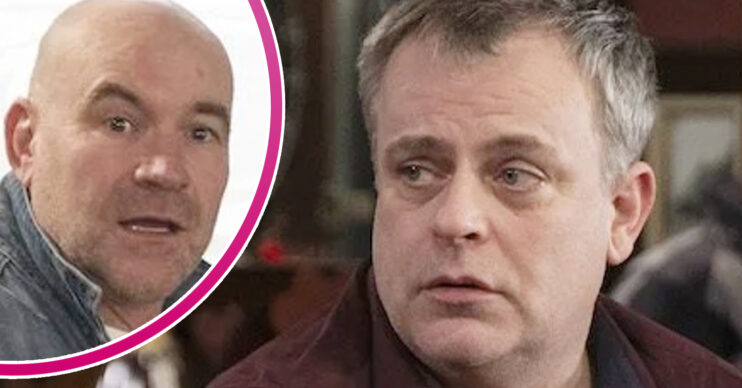 Coronation Street's Steve, and in a bubble is Tim