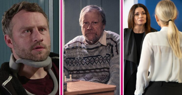 Paul Foreman, Roy Cropper, DS Swain and Carla Connor