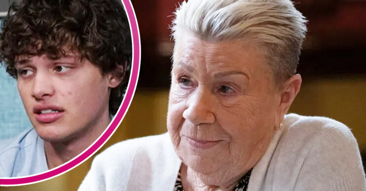 EastEnders' Mo, and in a bubble is Freddie
