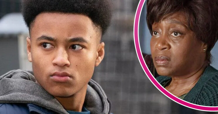 EastEnders' Denzel, and in a bubble is Yolande