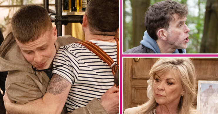 Emmerdale spoilers first look week 23 comp image: Samson, Matty, Marlon, Kim (Credit: ITV/Comp ED!)