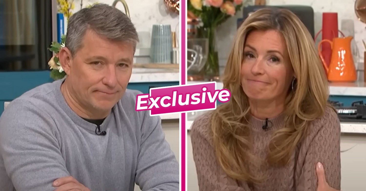 Cat Deeley and Ben Shephard looking uncomfortable whilst presenting This Morning close-up exclusive composite