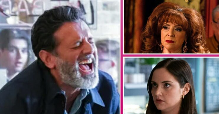 EastEnders comp image of Nish, Elaine and Lauren (Credit: BBC/Comp ED!)