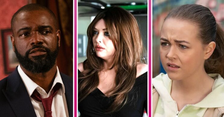 EastEnders spoilers comp image: Junior, Whitney, Amy (Credit: BBC/Comp ED!)