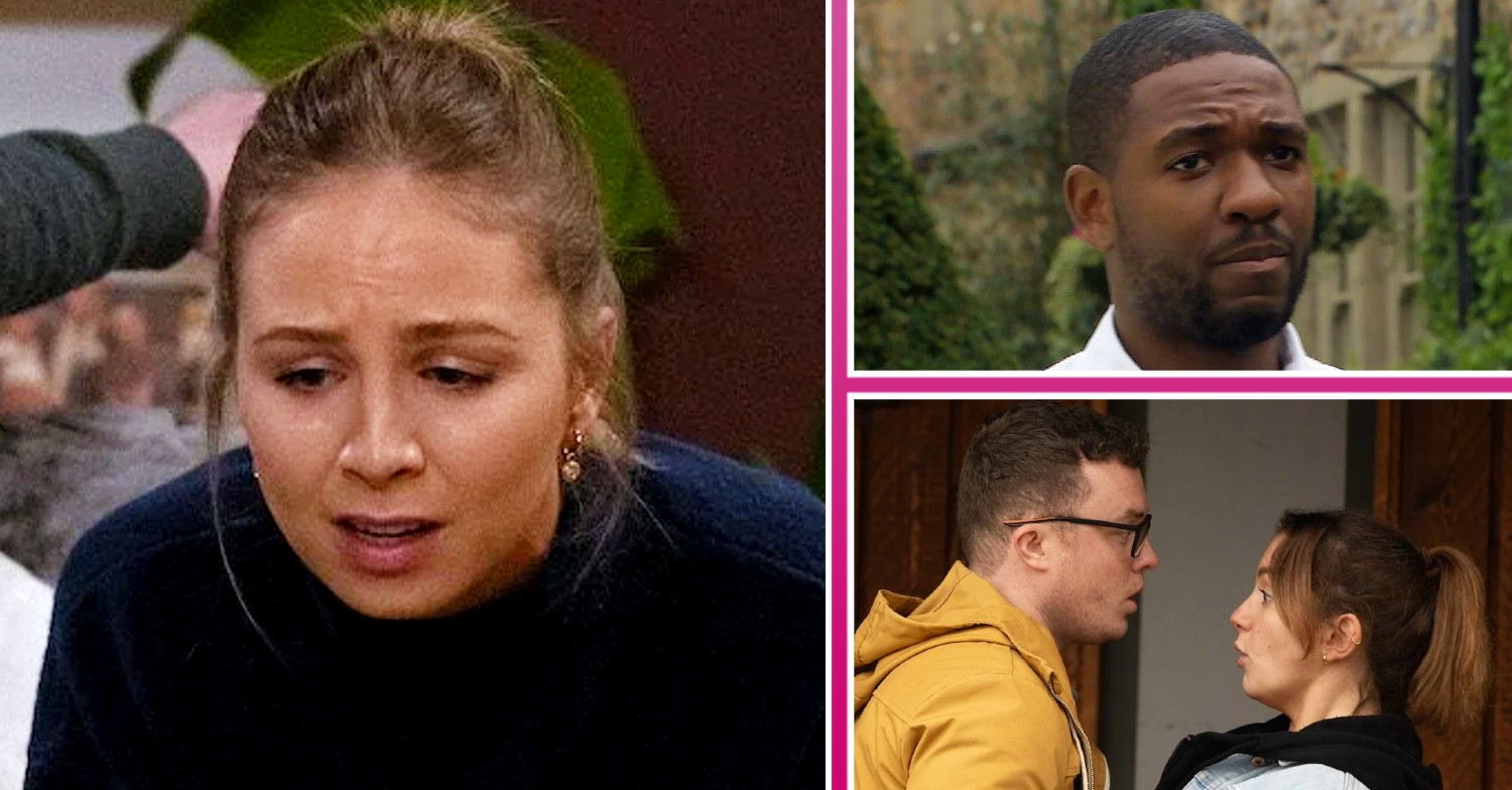 Emmerdale spoilers comp image: Belle, Ethan, Vinny and Gabby (Credit: ITV/Comp ED!)