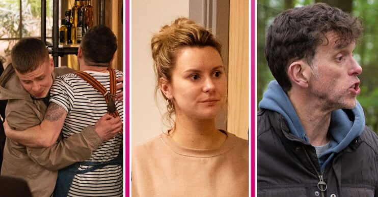 Emmerdale spoilers comp image: Samson, Matty, Dawn, Marlon (Credit: ITV/Comp ED!)