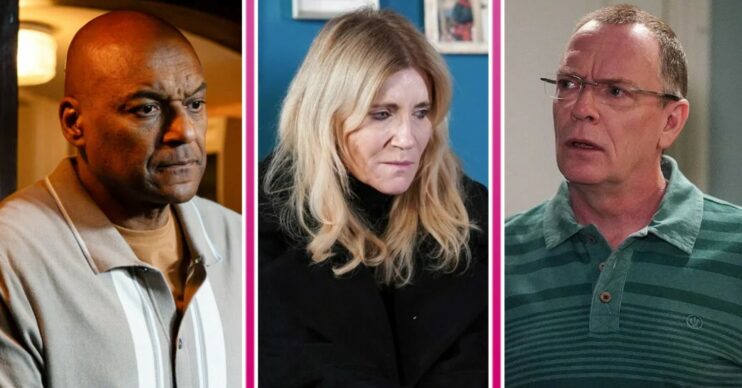 Composite image of George, Ian and Cindy on EastEnders (Credit: BBC/Composite: ED!)