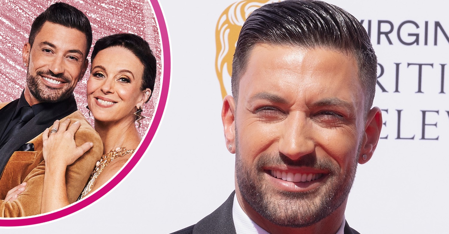 Giovanni Pernice on the red carpet and with Amanda Abbington inset