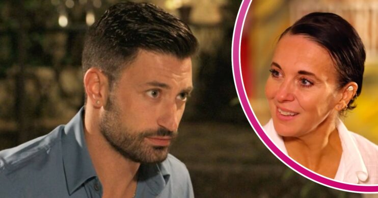 Giovanni Pernice peers, Amanda Abbington smiles