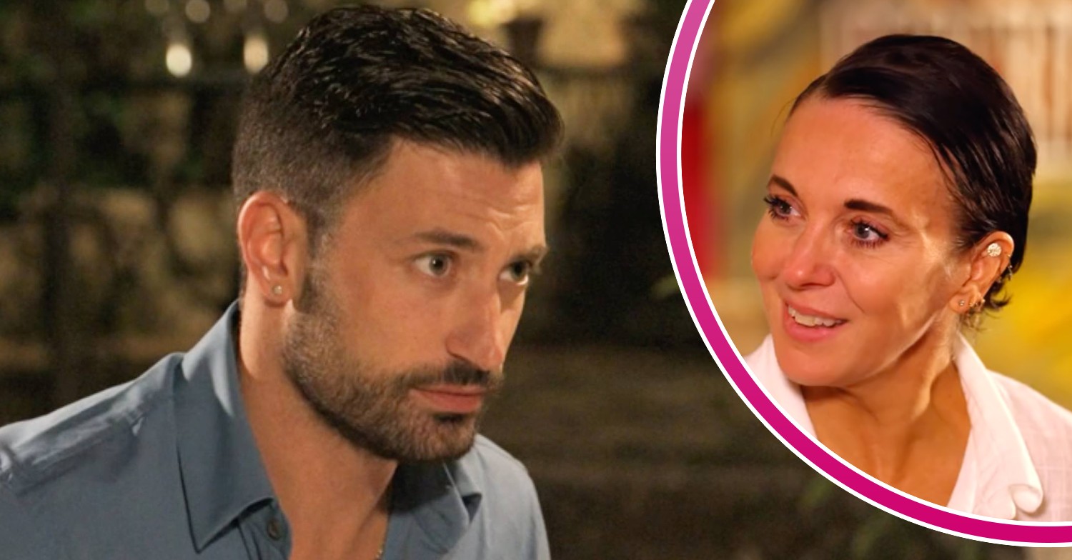 Giovanni Pernice peers, Amanda Abbington smiles