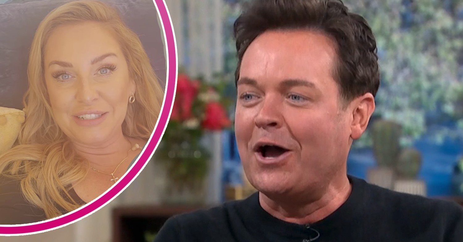 Stephen Mulhern laughing and Josie Gibson inset