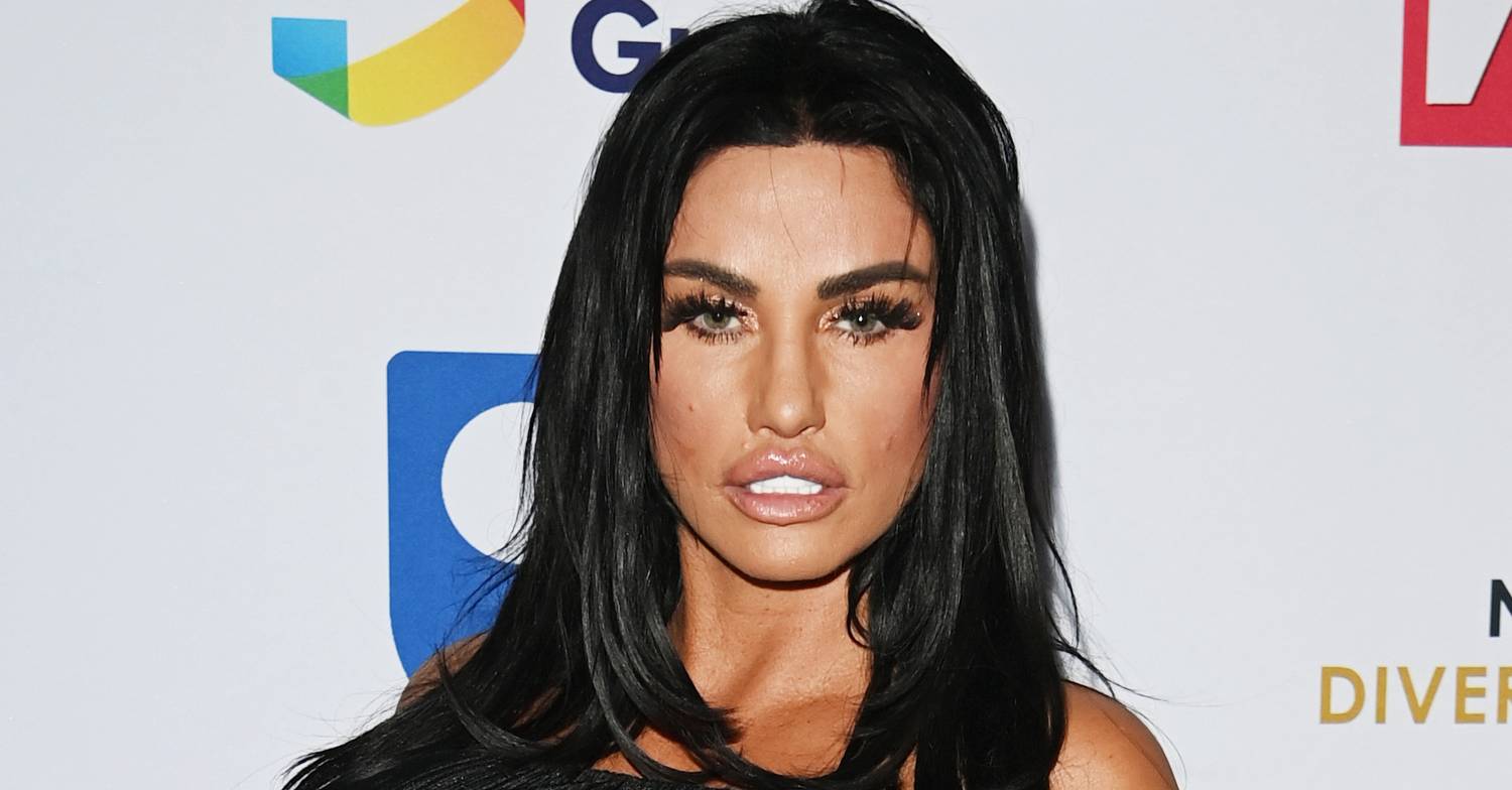 Katie Price looks at the camera