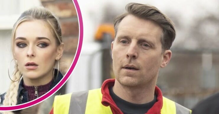 Nathan looks shifty on Corrie; inset, Lauren Bolton (Credit: ITV/Composite: ED!)