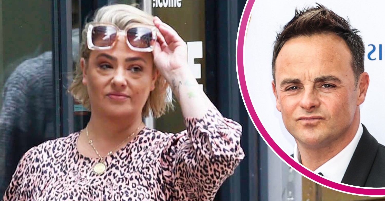 Lisa Armstrong holds onto her shades, Ant McPartlin faces the camera