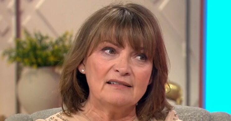 Lorraine Kelly looking annoyed on her ITV show