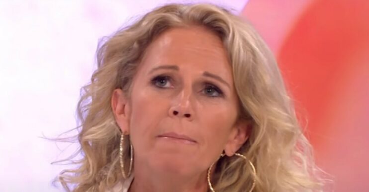 Lucy Benjamin on Loose Women frowning