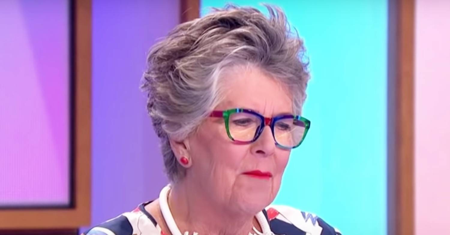 Prue Leith looks downwards
