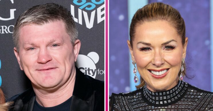 Ricky Hatton and Claire Sweeney smile at events