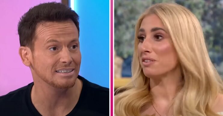 Joe Swash and Stacey Solomon speaking on daytime TV