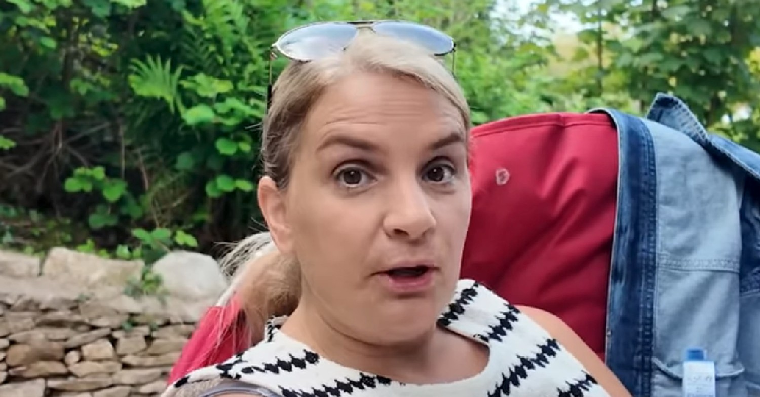 22 Kid and Counting star Sue Radford chatting while sitting on a camping chair